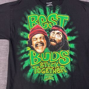 Adult Cheech And Chong Best Buds Stick Together Large T Shirt Up in Smoke Black